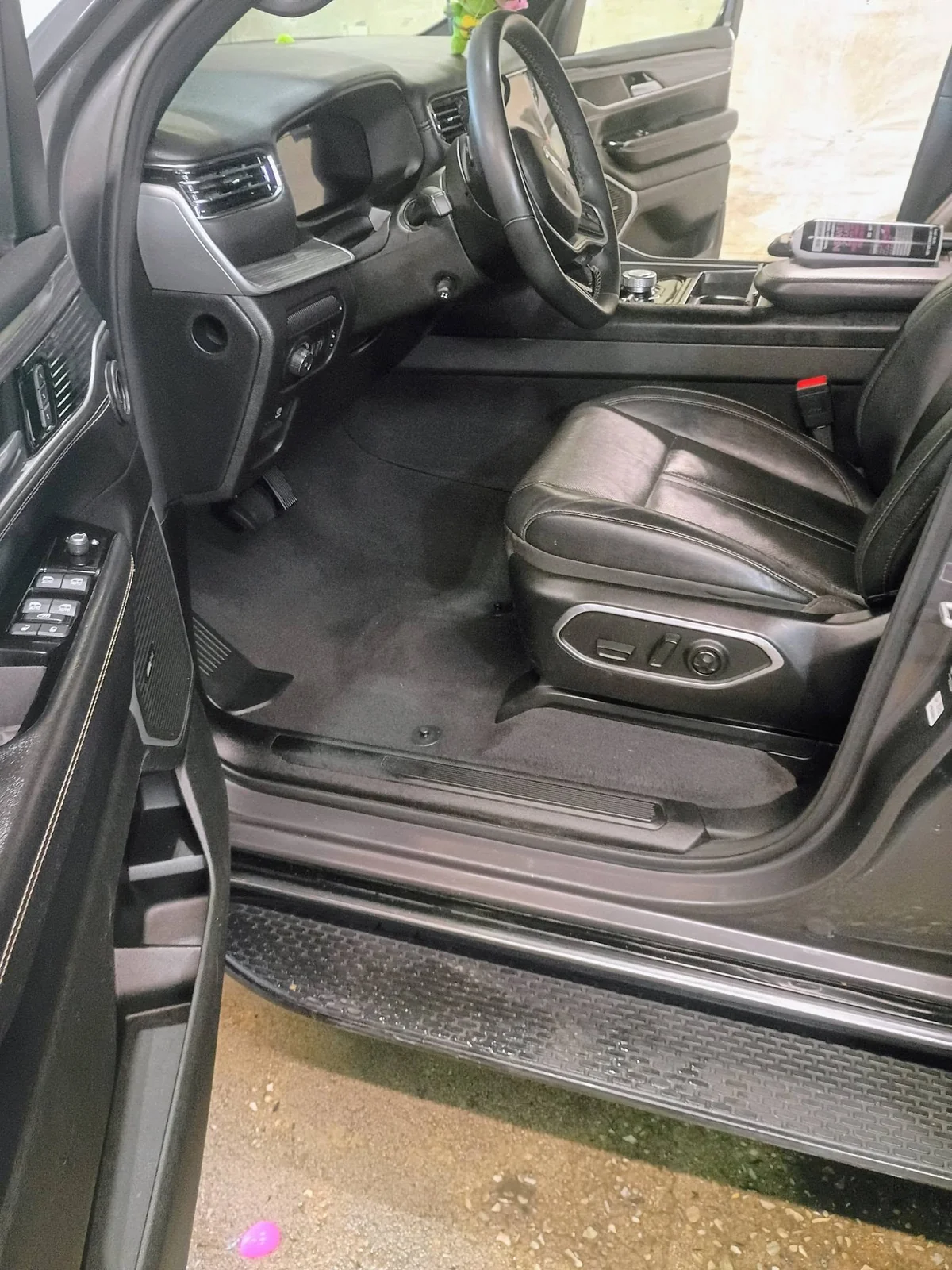 Detailed black vehicle interior photographed at the BoPeeps shop