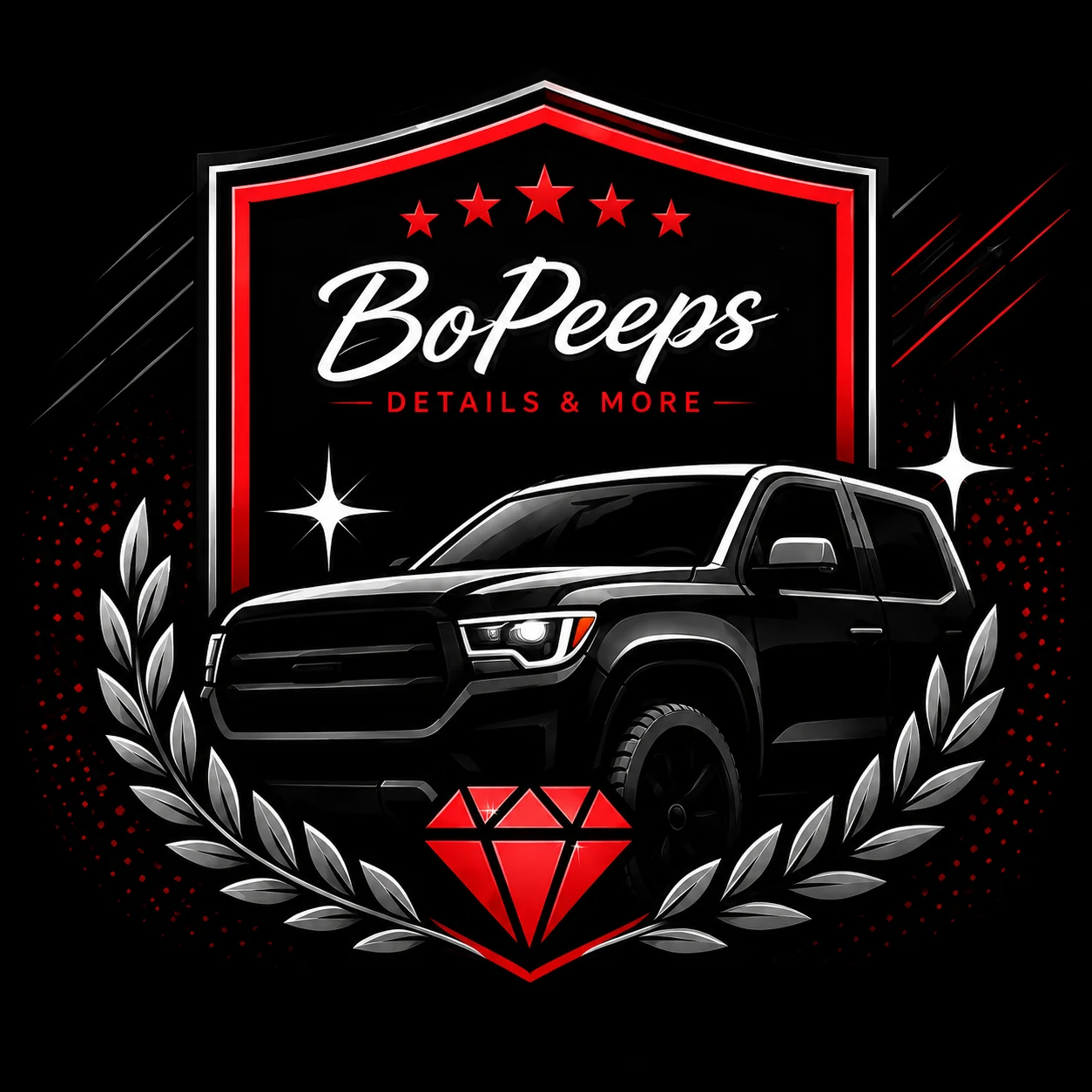 BoPeeps branded truck and shield artwork
